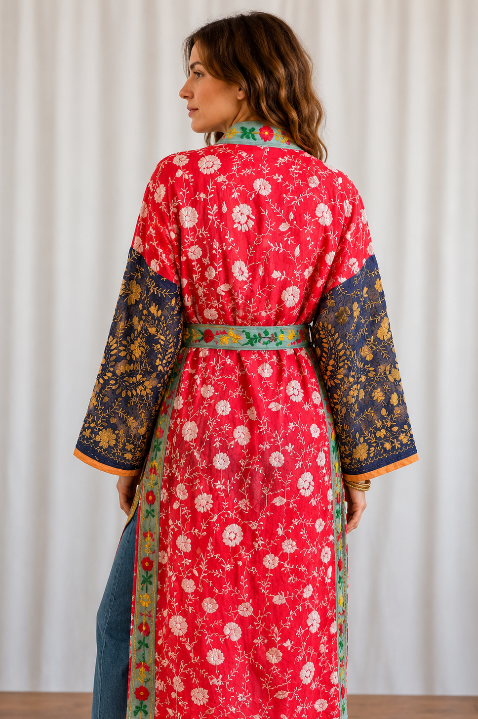 Dreamy Turquoise Patchwork Kimono