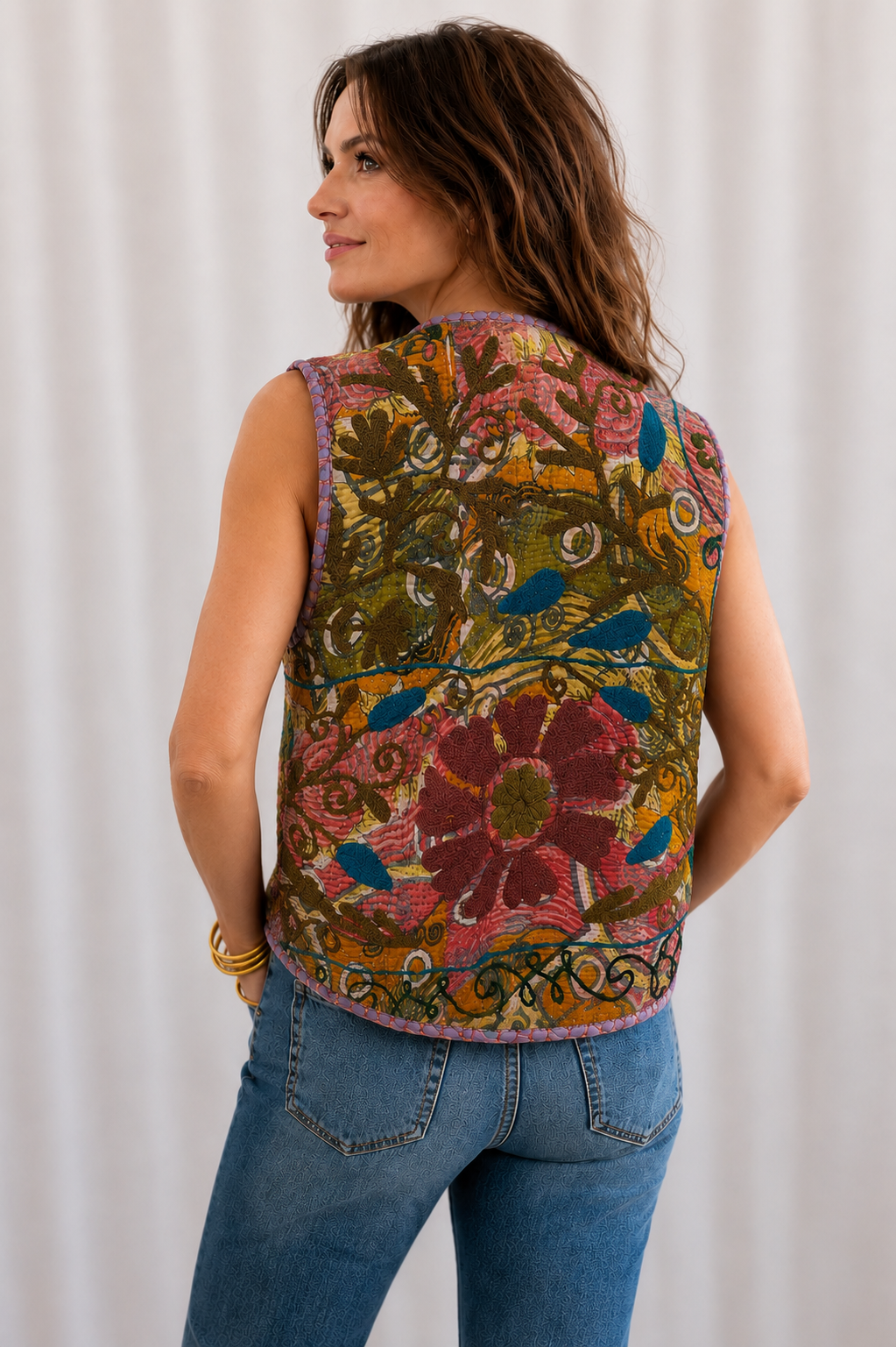 Verona Embroidered Reversible Vest
