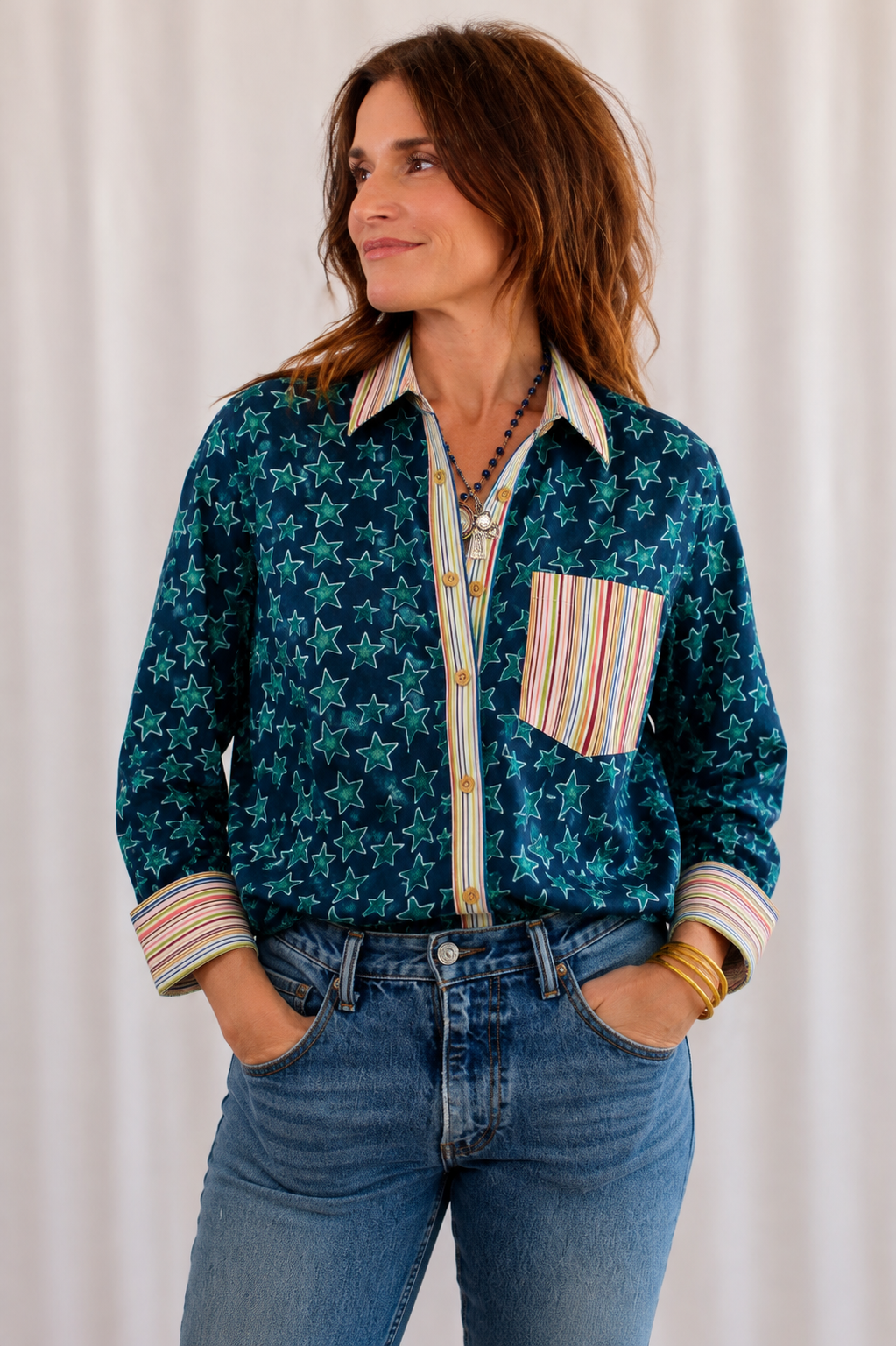 Eleanor Button-Up : Retro Star