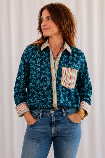 Eleanor Button-Up : Retro Star