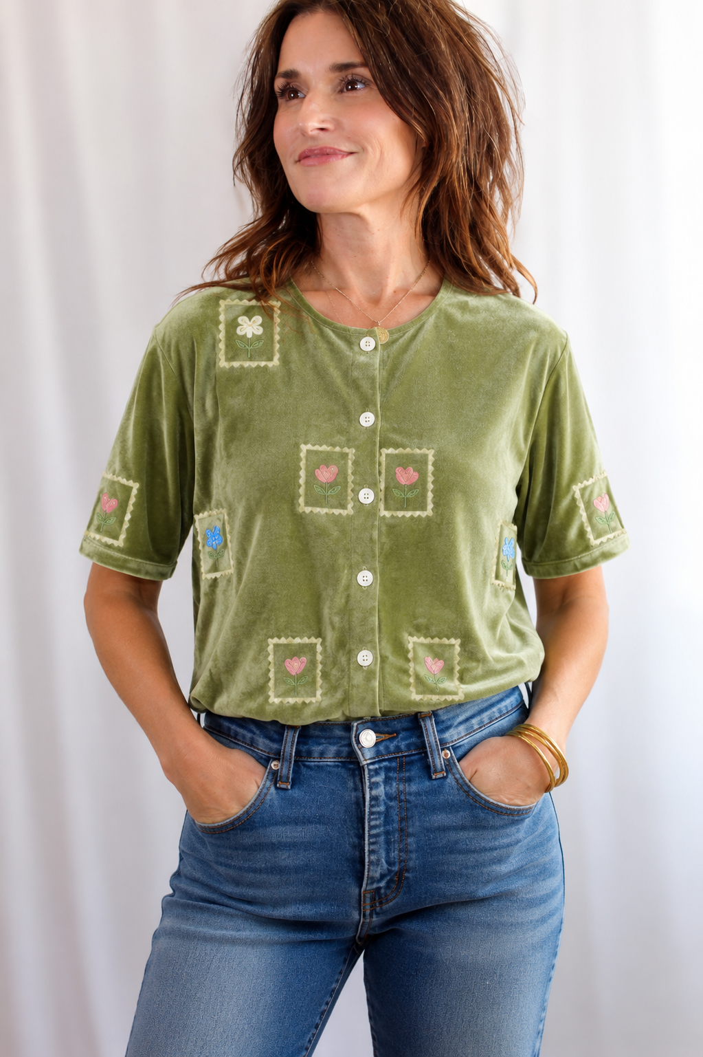 Postcard Button-Up