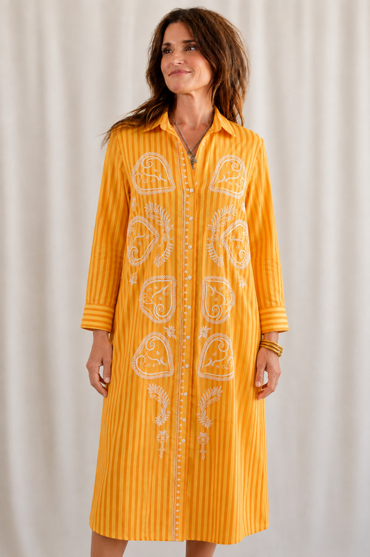 Harvest Striped Shirt Dress
