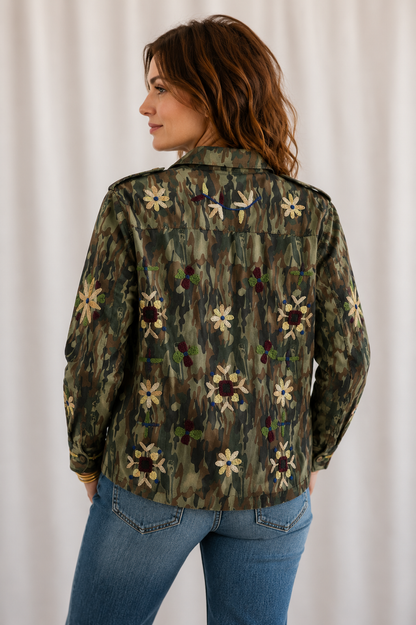 Steel Chic Embroidered Field Shacket