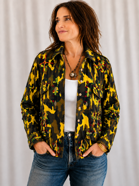 Stone Chic Embroidered Field Shacket