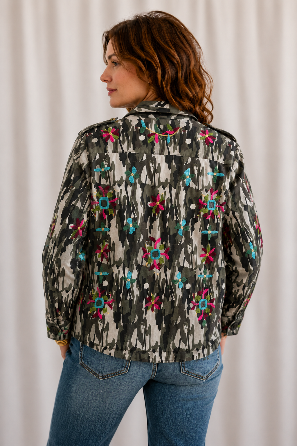 Bone Chic Embroidered Field Shacket