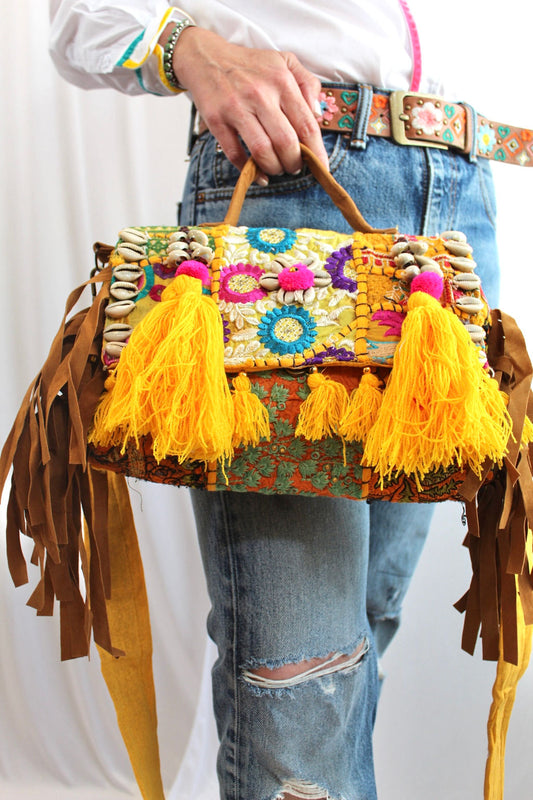 Desert Bloom Fringe Purse : Yellow