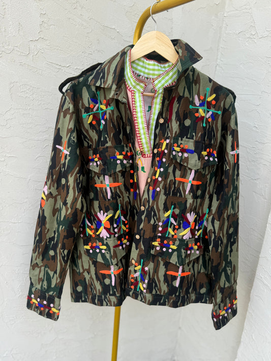 Shell Chic Embroidered Field Shacket