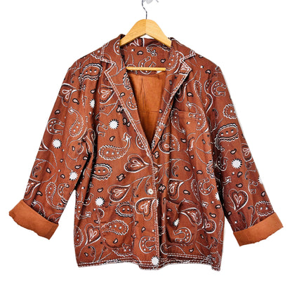 Brown Signature Bandana Blazer