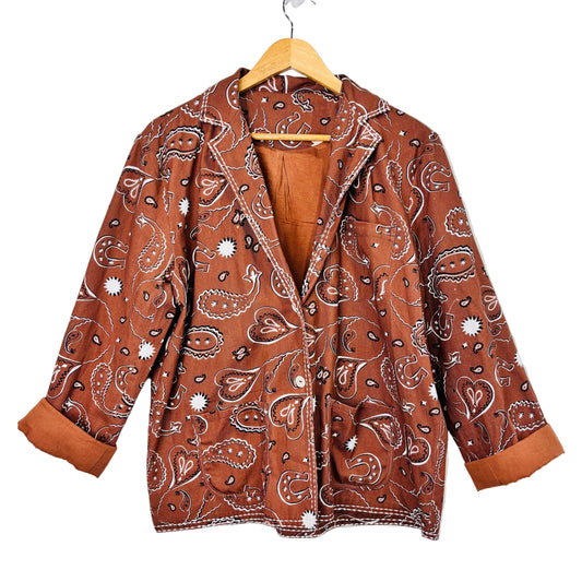 Brown Signature Bandana Blazer
