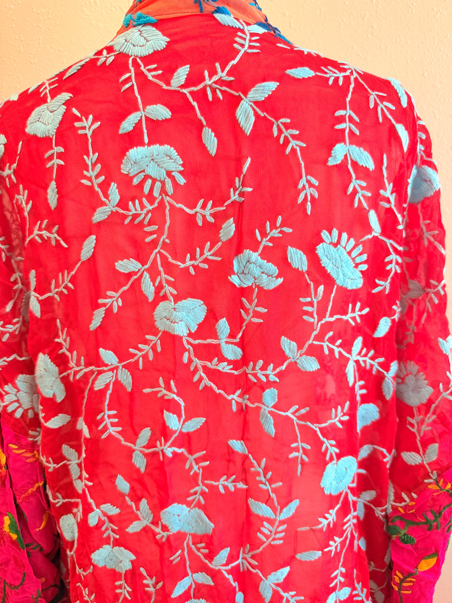 Neon Sage Patchwork Kimono