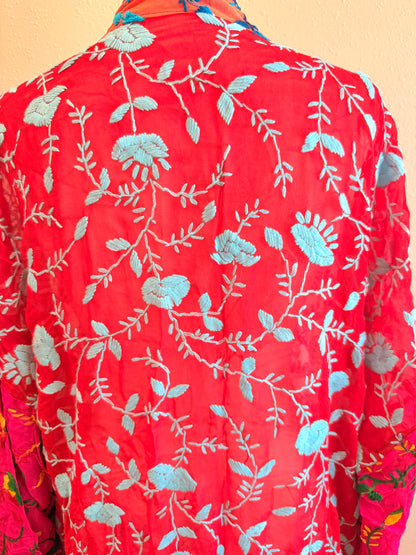 Neon Sage Patchwork Kimono