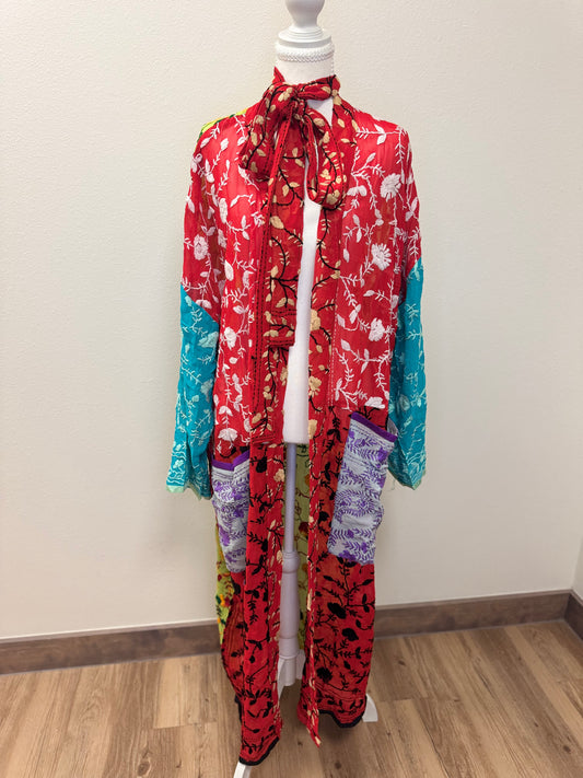 Queen Red Patchwork Kimono
