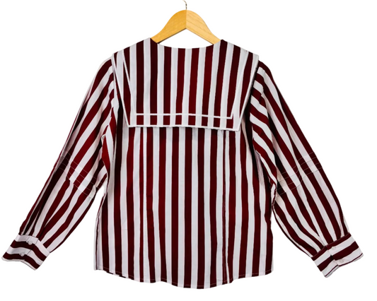 Maroon Stripe Button-Up