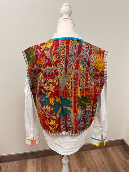 Floral Bloom Embroidered Vest