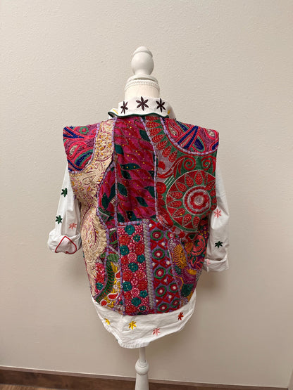 Magenta Patchwork Vest