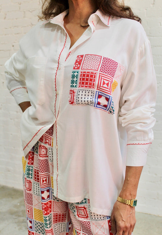 Patchwork Pocket Button-Up