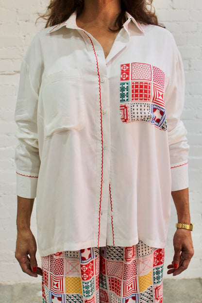 Patchwork Pocket Button-Up