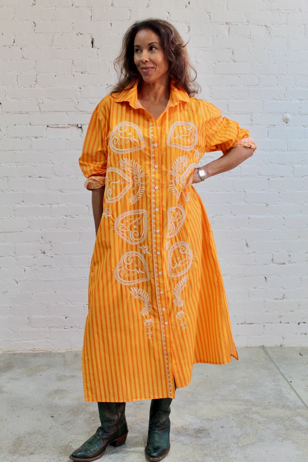 Harvest Striped Shirt Dress