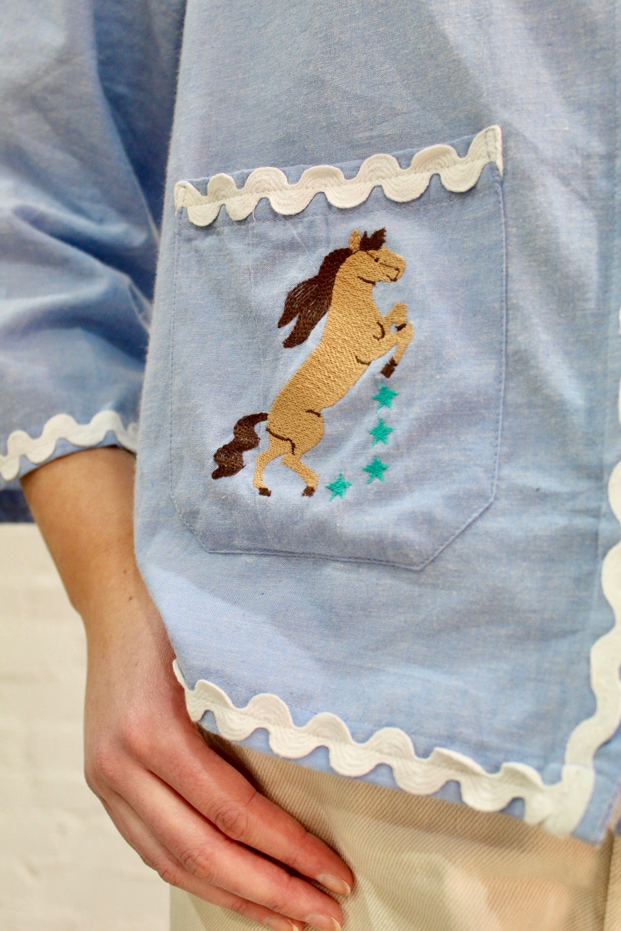 Blue Scalloped Horse Jacket