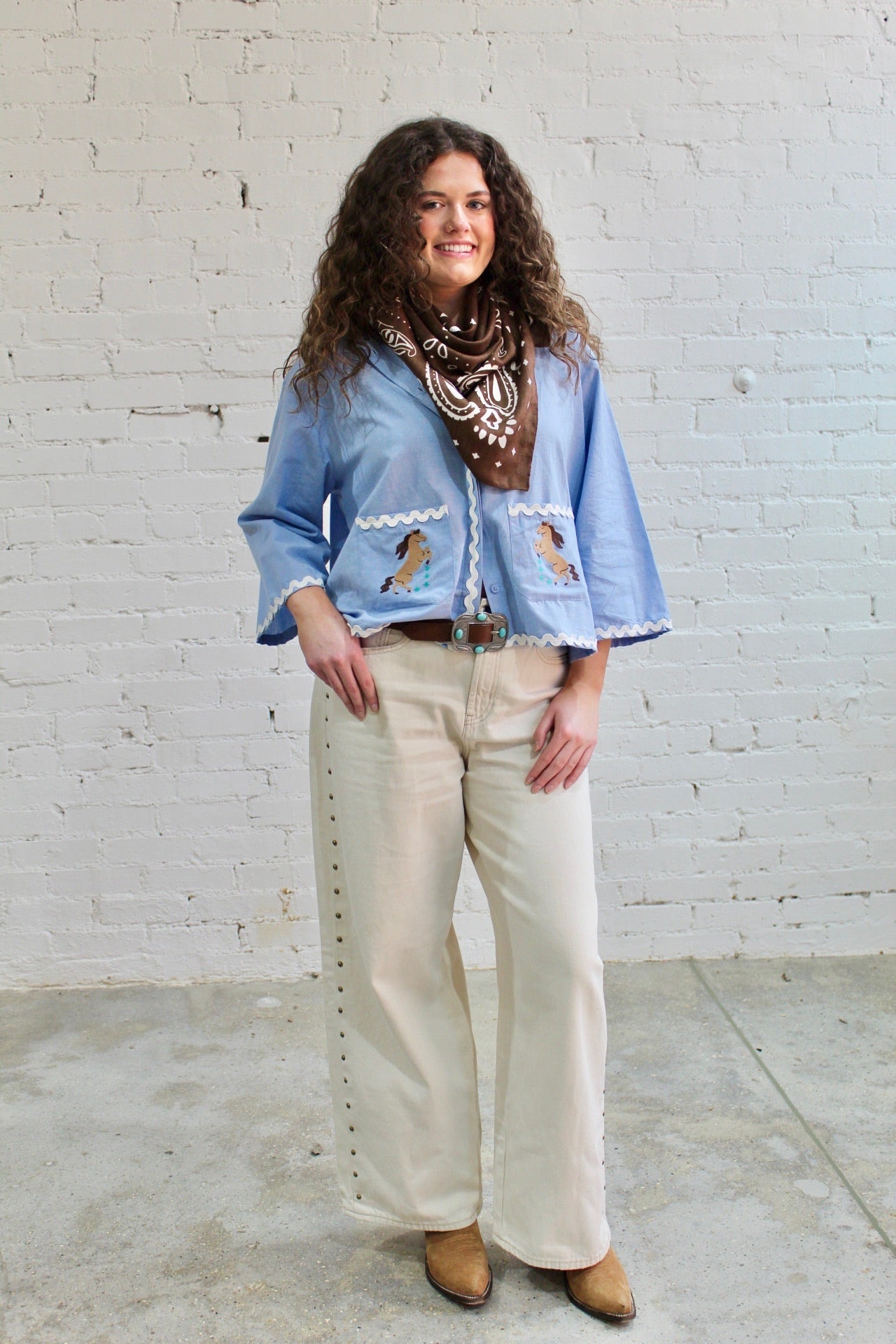 Blue Scalloped Horse Jacket