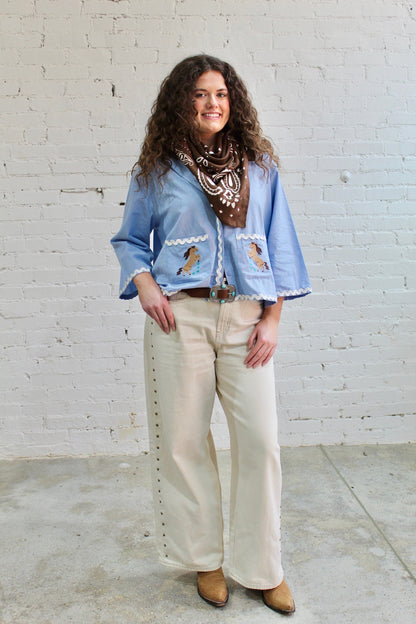 Blue Scalloped Horse Jacket