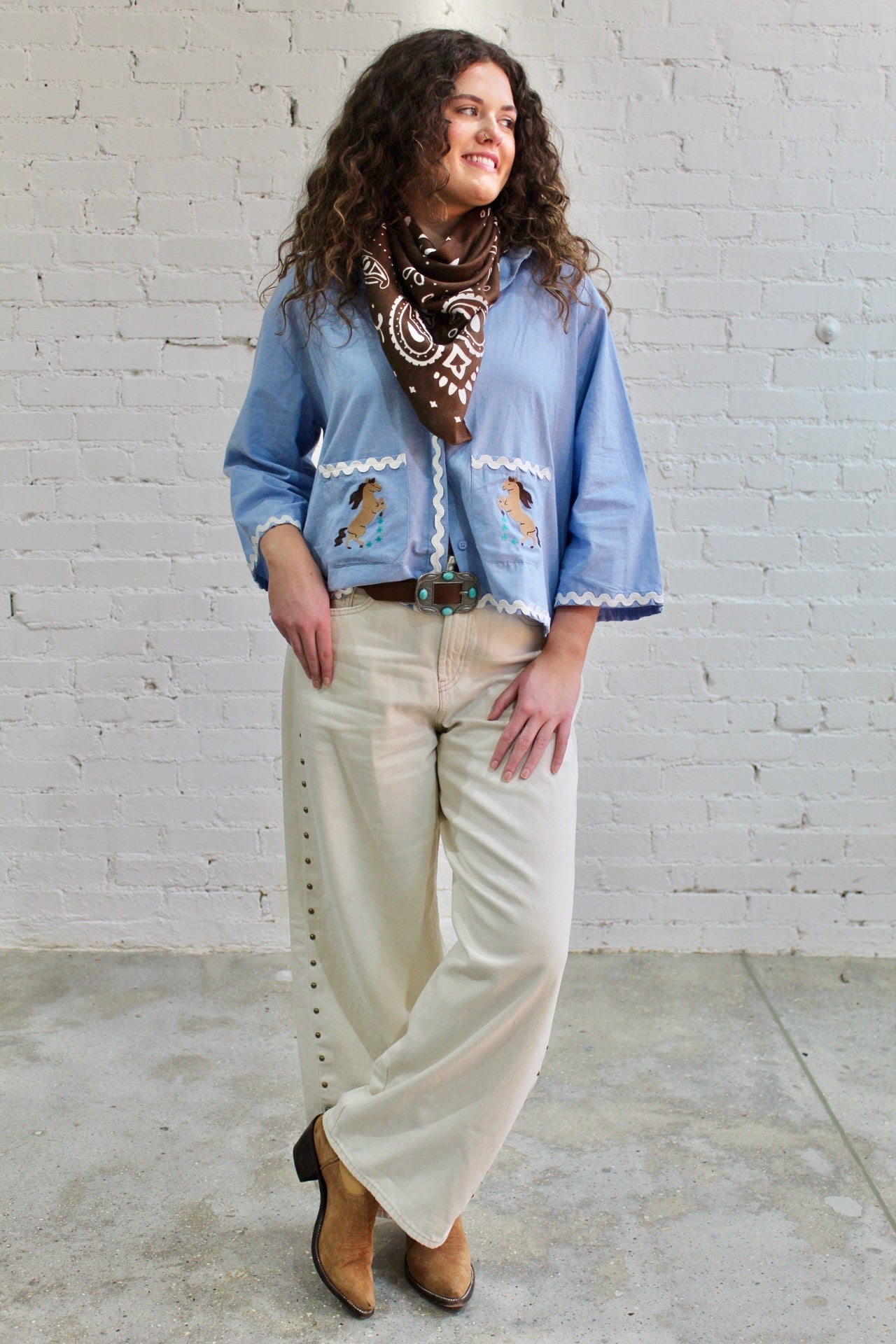 Blue Scalloped Horse Jacket