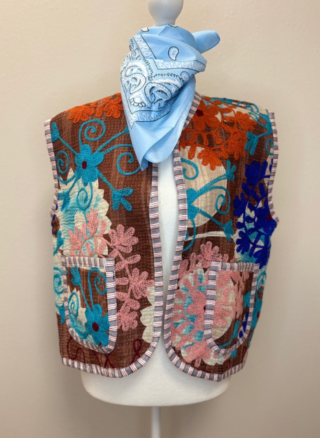 Floral Bloom Embroidered Vest