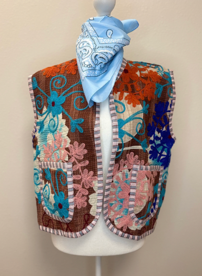 Floral Bloom Embroidered Vest