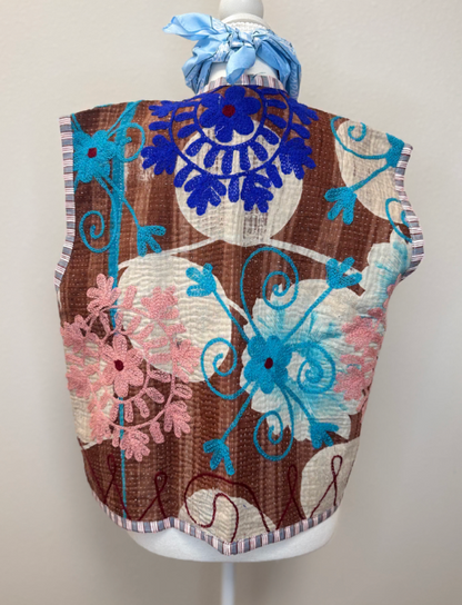 Floral Bloom Embroidered Vest