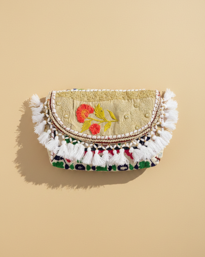 Embroidered Mini Crossbody : Orange