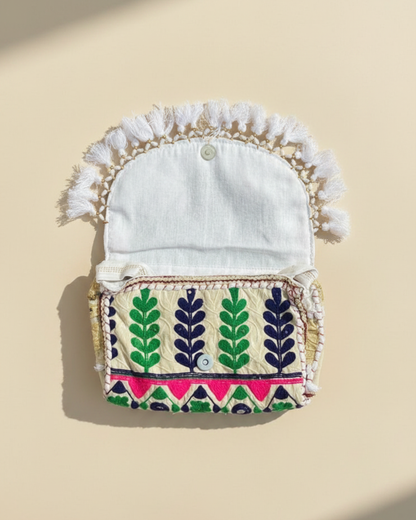 Embroidered Mini Crossbody : Orange