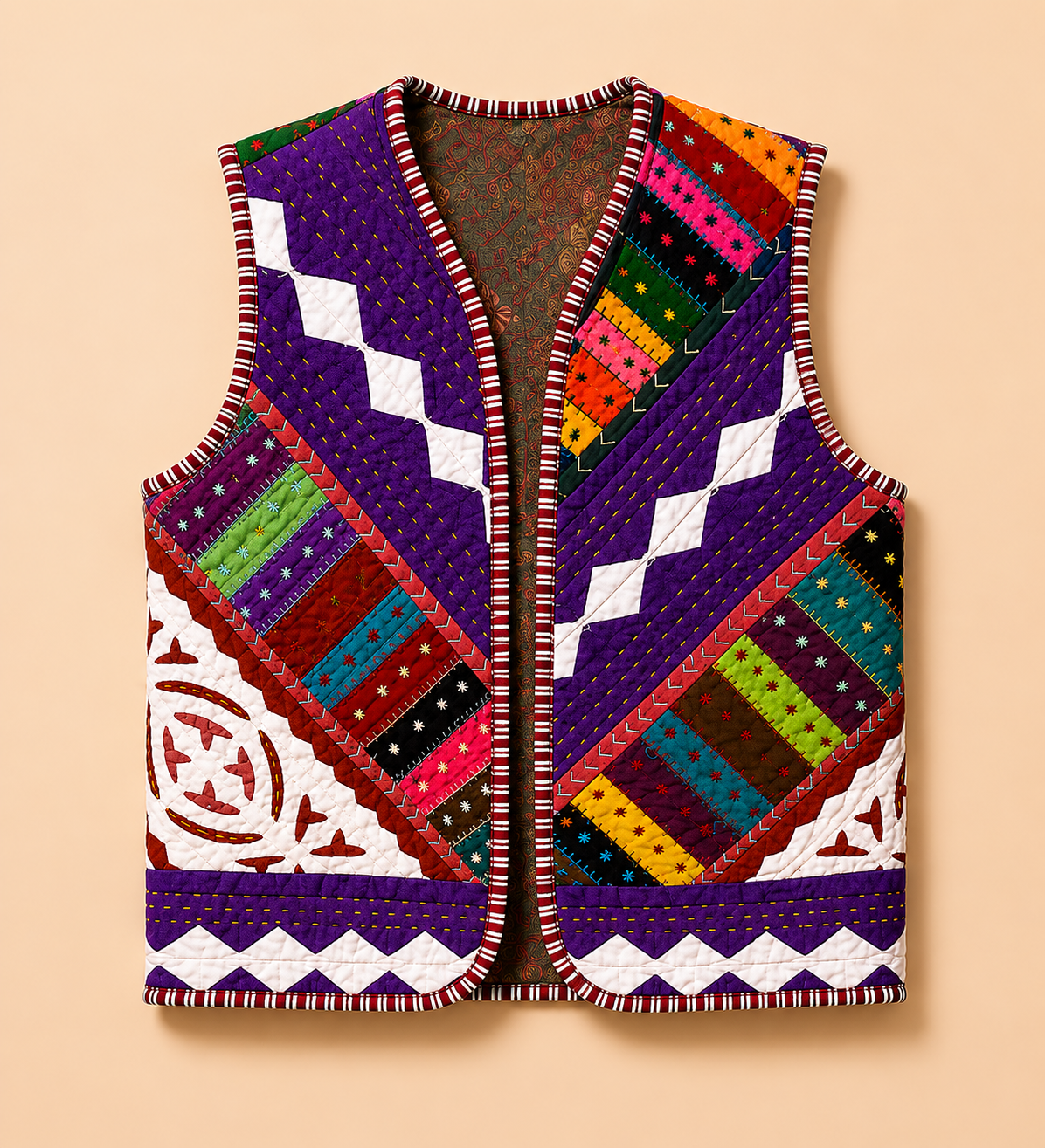 Purple Patchwork Quilt Vest
