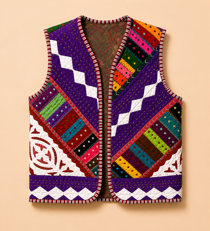 Purple Patchwork Quilt Vest