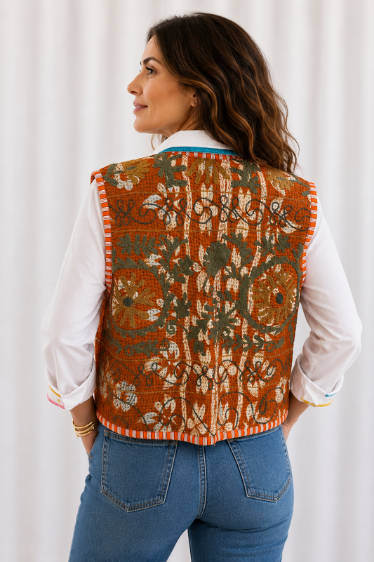 Florence Embroidered Reversible Vest