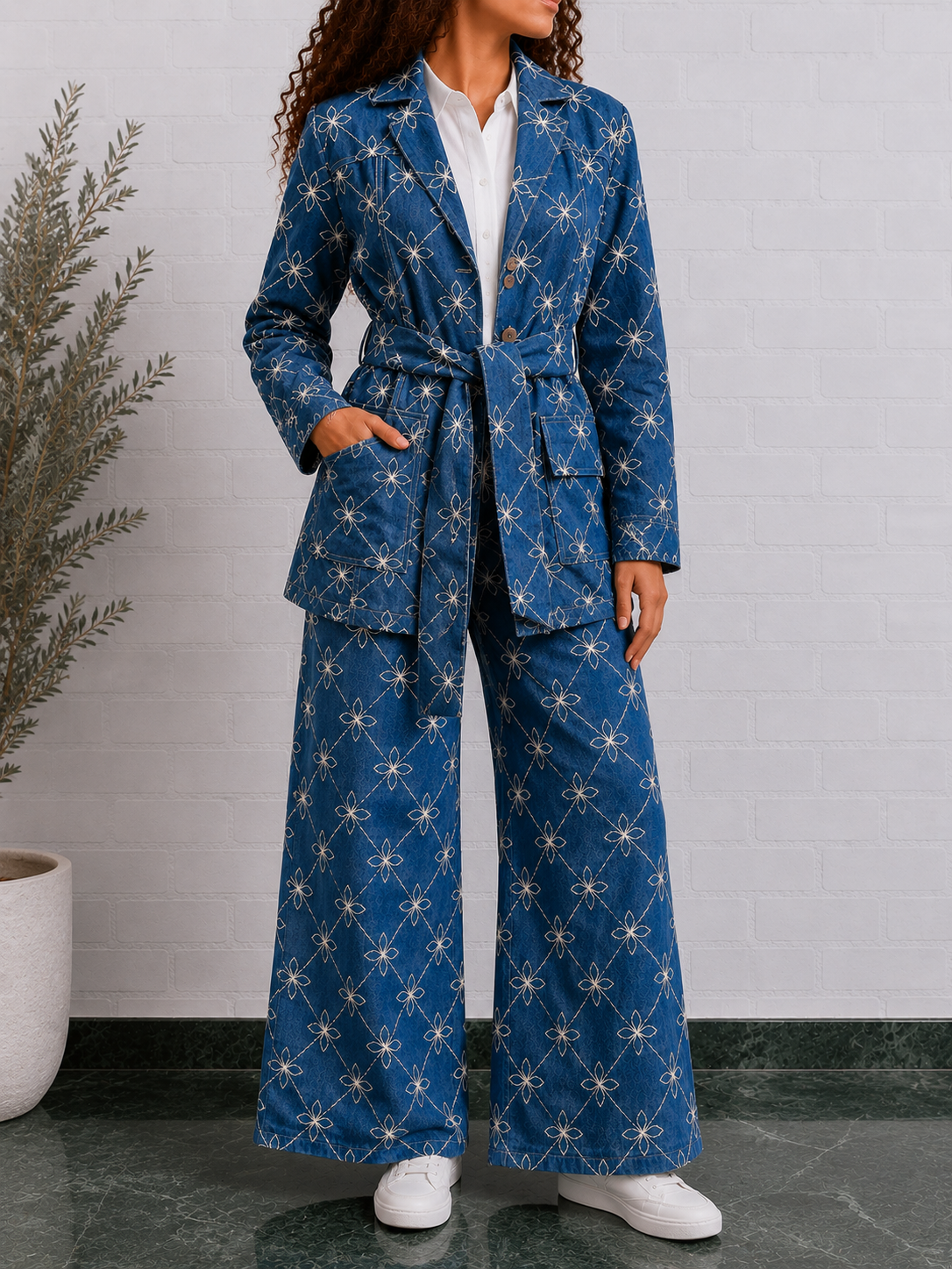 Bluebell Embroidered Belted Jacket