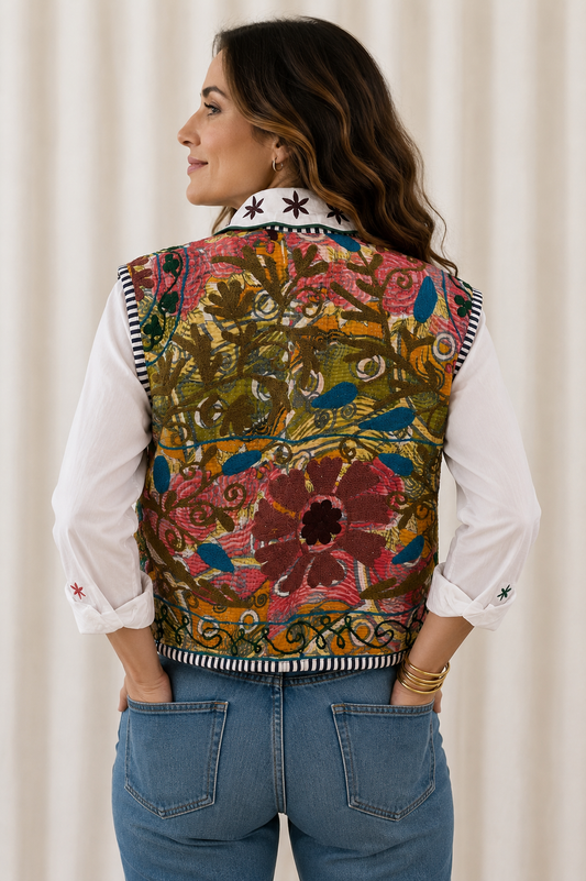 Verona Embroidered Reversible Vest