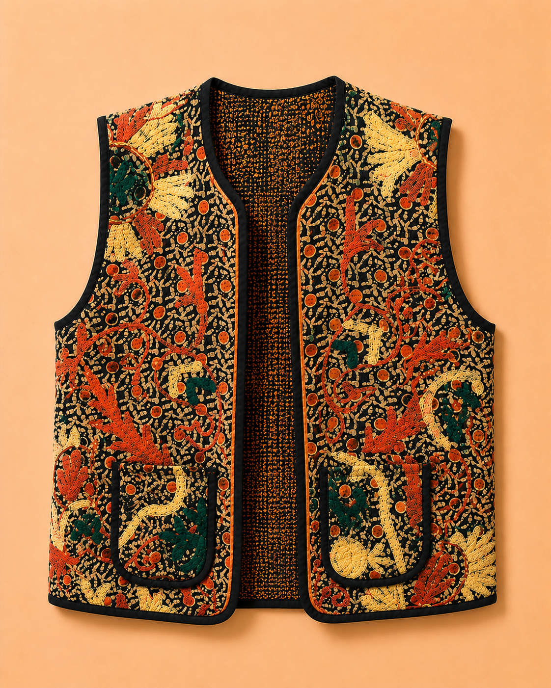 Autumn Bloom Embroidered Vest