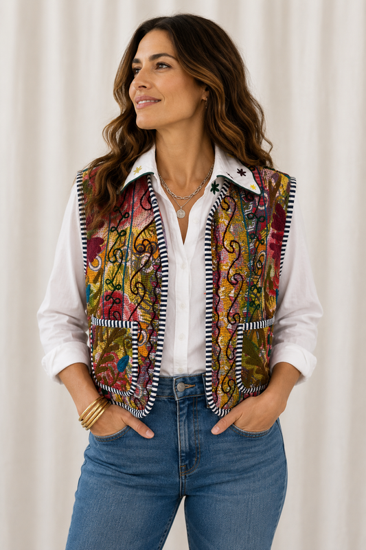 Verona Embroidered Reversible Vest
