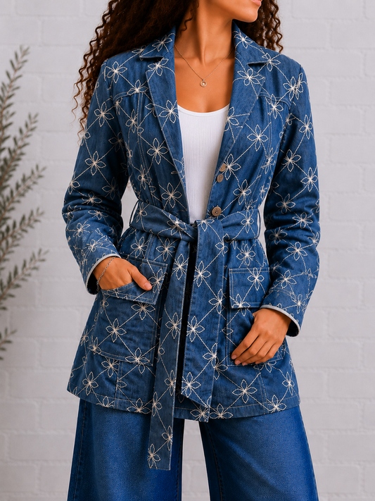 Bluebell Embroidered Belted Jacket