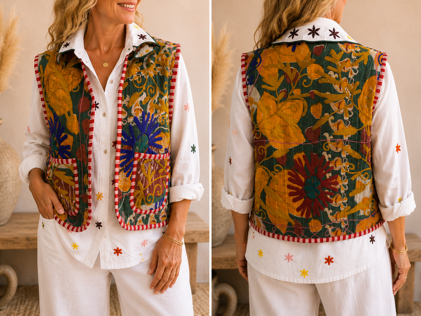 Golden Hour Embroidered Vest