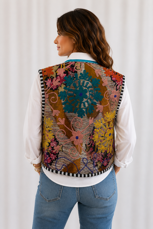 Vienna Embroidered Reversible Vest