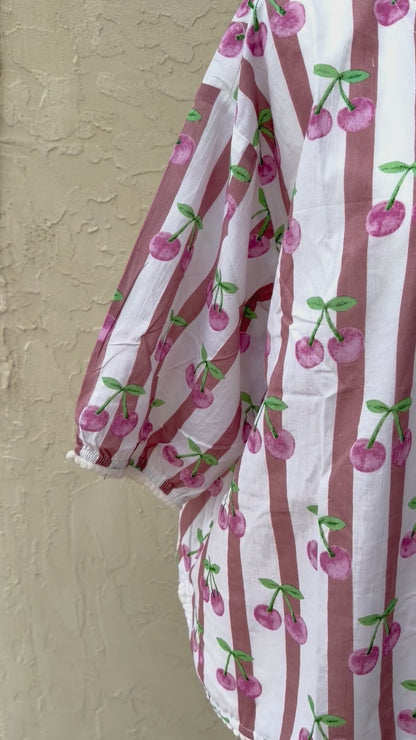 Give Me Cherry Cotton Shacket