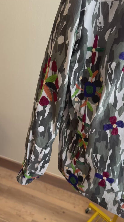 Steel Chic Embroidered Field Shacket